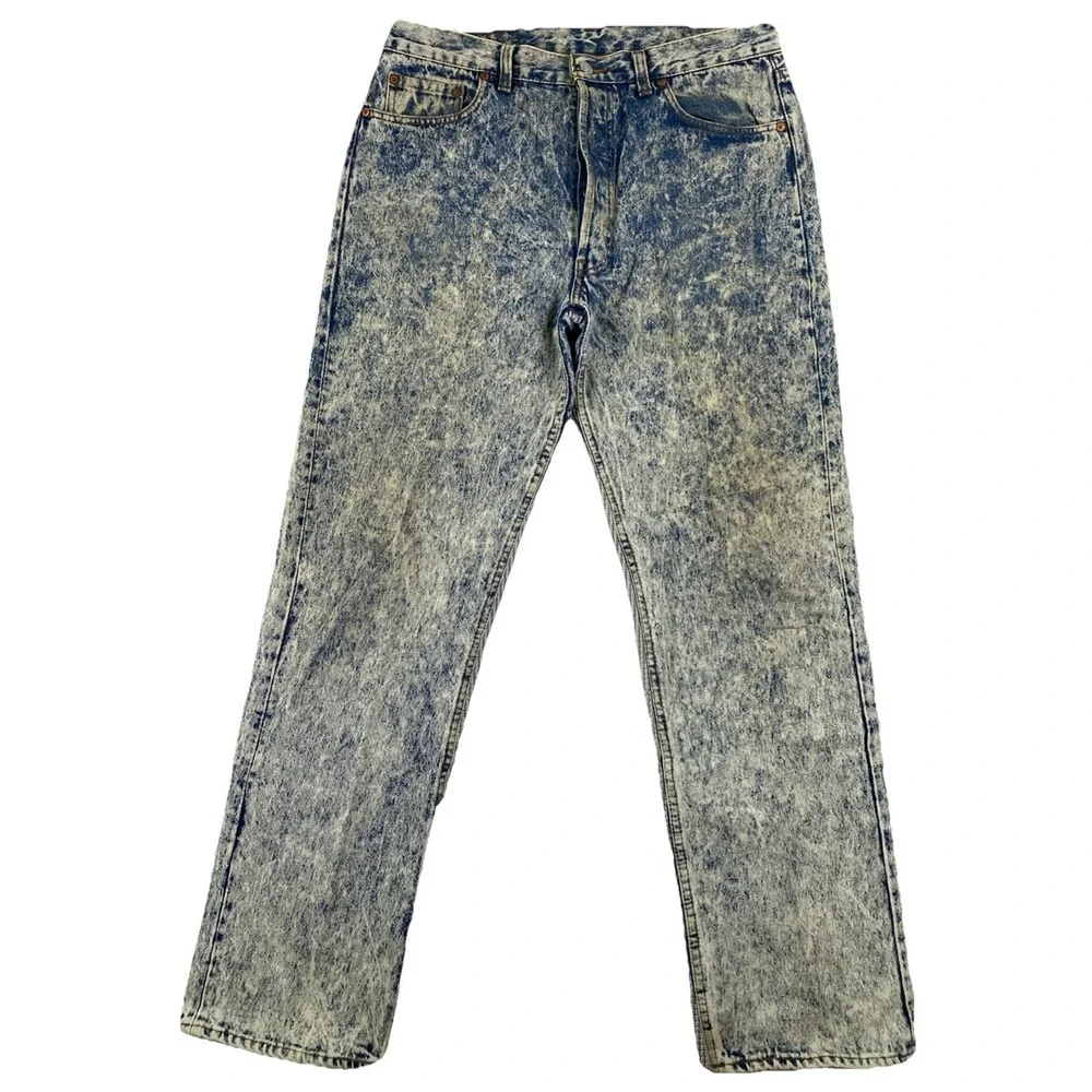 Vintage Levi's 501 Acid Wash Blue Jeans USA 80's Men's 36x32‎ (Actual 34x32)